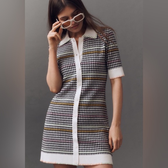 Anthropologie Dresses & Skirts - ✨ Anthropologie Buttondown Sweater Shift Mini Dress Sz M